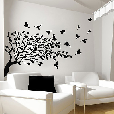 #ad Tree Wall Decals Vinyl Bird Sticker Baby Tree Bedroom Art Home Decor Art Ah90 $23.99