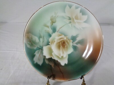 #ad Vintage CT Altwasser Silesia 8 1 4quot; Plate with White Roses $11.00