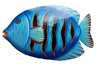 #ad #ad Handchiseled And Painted Tropical Metal Art Wall Decor Fish $22.23