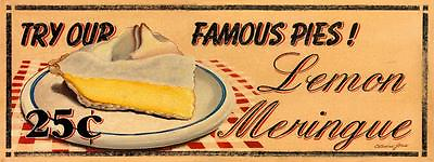 #ad Lemon Meringue Pie Metal Sign Vintage Diner Desserts Retro Kitchen Cafe Decor $17.99