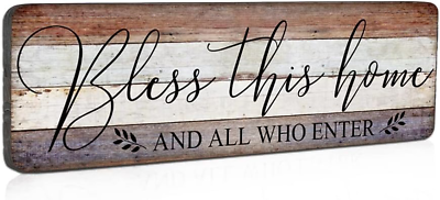 #ad Farmhouse Family Wall Decor Rustic Wood Hanging Wall Art Bless This Home And A $18.88