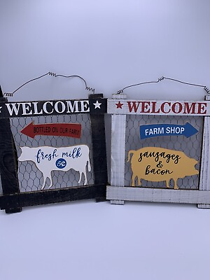 #ad Home Decor Farmhouse Signs Rustic Welcome Farm $7.00