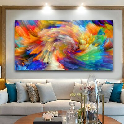 Abstract Wall Art Rainbow Color Canvas Painting Wall Poster Home Decor Print Art $11.27
