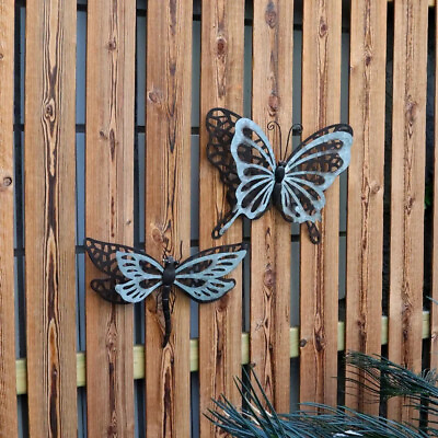 #ad Butterfly Wall Decor Metal 3D Art Indoor Outdoor Garden Sculpture Patio Ornament $56.99