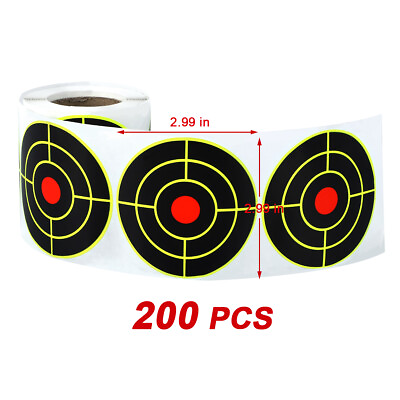 200 Pcs 1Roll Self Adhesive Paper Reactive Splatter Shooting Target Stickers $9.90