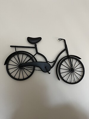 #ad Metal Bicycle Wall Art Hanging Black Cruiser Bike Decor 16 x 9.5” Rustic $24.00