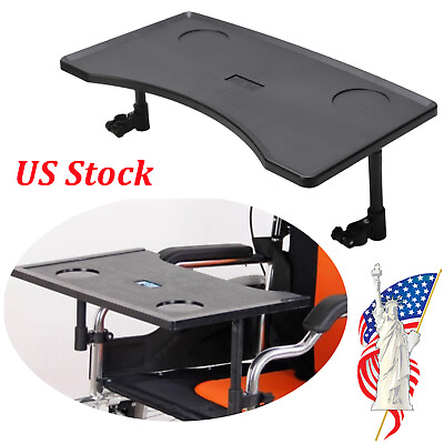#ad Wheelchair Table Tray w Cup Holders Durable Removable for Easting Reading US $27.99