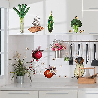 #ad ！Cartoon Kitchen Vegetable Wall Stickers DIY Wall Decals Art Refrigerator Door！ $7.99