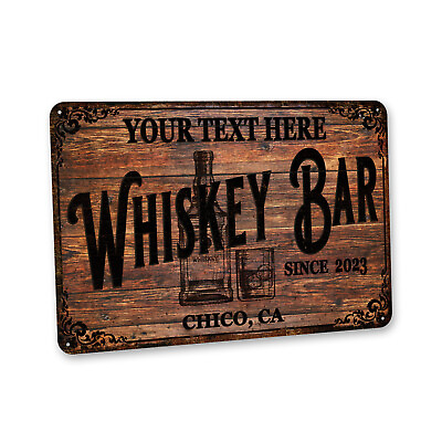 #ad Custom Whiskey Bar Sign Rustic Home Bar Decor Whiskey Gift For Him 108122002176 $19.95