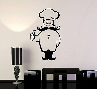 #ad Vinyl Decal Chef Restaurant Cook Kitchen Decor Wall Stickers Mural ig3473 $69.99