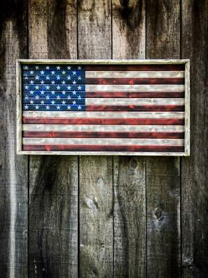Rustic wood 3ft American flag wall art $89.99