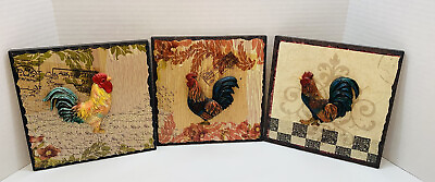 #ad Rooster Plaques Set of 3 $12.00