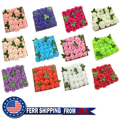50 25pcs Artificial Flowers Real Looking Foam Roses Decoration DIY for Wedding $11.99