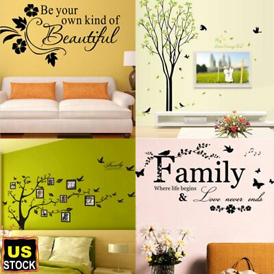 #ad Removable Wall Stickers DIY Art Vinyl Quote Decal Mural Home Bedroom Decor HOT $5.19