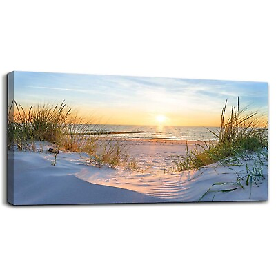 #ad Wall Art For Living Room Large Size Wall Decorations Pictures Blue Sun Beach ... $156.49
