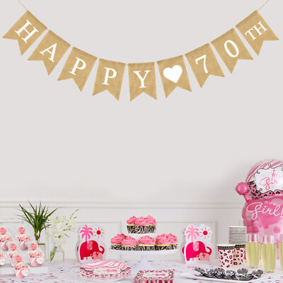 #ad Birthday Party Hanging Banner Chic Decor Wall Decoration Props $8.91