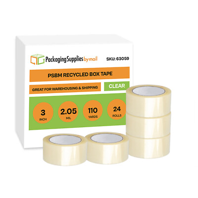 #ad 24 Rolls Clear Hotmelt Tape for Recycled Boxes 3quot; x 110 Yards 2.05 Mil $104.15