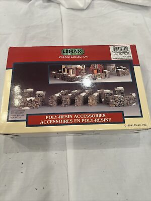 Lemax Stone Wall Set Colonial Stone Wall Set of 10 Box Included 1999 #93304AM $19.90
