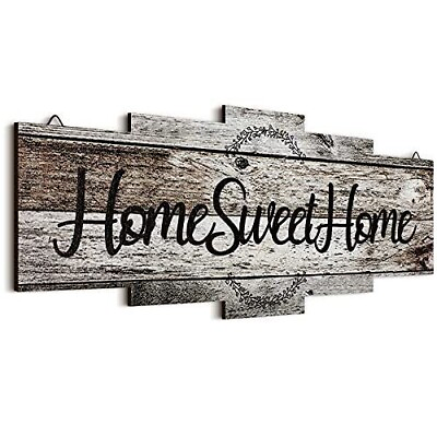 #ad Home Sign Rustic Wood Home Wall Decor Large Farmhouse For Bedroom Living Room $19.31