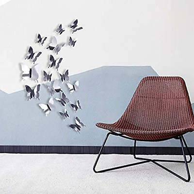 #ad 48 Pieces Butterfly Wall Decor DIY Mirror 3D Butterfly Stickers Removable Butter $9.49