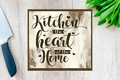 #ad Rustic Handmade Farmhouse kitchen heart home Sign Home Decor 5x5quot; on MDF Boardc $12.50
