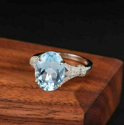 #ad Art Deco Style 2.2Ct Lab Created Aquamarine Diamond Engagement 925 Silver Ring $109.00