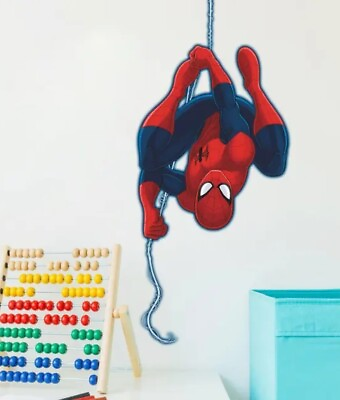 #ad 3d Spide Man Wall Stickers For Kids Room Hom Bedroom Pvc Decor Cartoon 50cm AU $11.99
