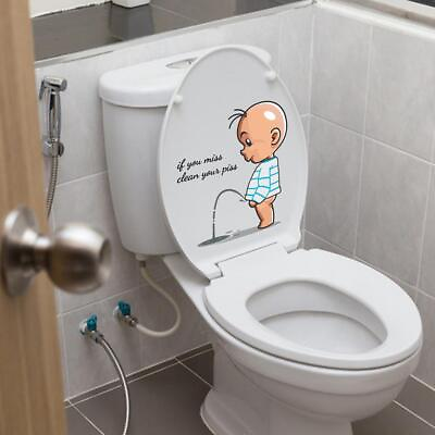 #ad Toilet Funny Sticker Bathroom Wall Vinyl Decal Door Seat Sign Home Stickers O7B6 $1.57