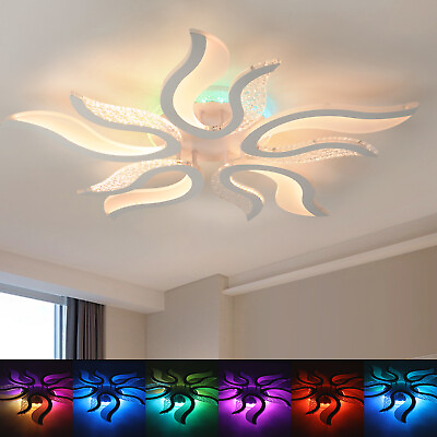 #ad Modern Acrylic LED Lamp Chandelier Ceiling Light Living Room RGB Lighting $46.99
