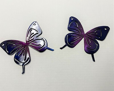 #ad #ad Butterfly Pair 2 Pieces Metal Wall Art Purple Tinged 5quot; $29.98