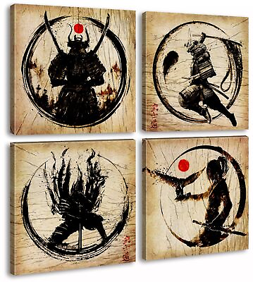 #ad Japanese Decor Wall Art Retro Japanese Armored Samurai Painting Anime Posters... $34.80