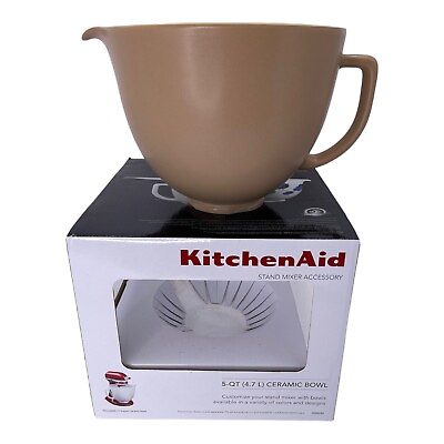 #ad Kitchenaid Ceramic Mixing Bowl Brown 5 Quart Replacement KSM2CB5 $63.99