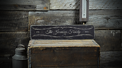 #ad Custom Last Name Family Name Decor Rustic Distressed Wood Sign $189.00