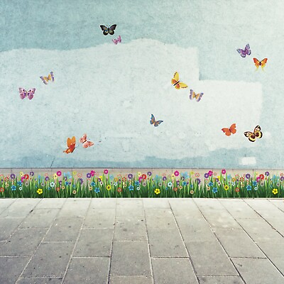 #ad Flowers Colorful Butterflies Wall Art Stickers Decals Home Graphics Murals DIY $15.95