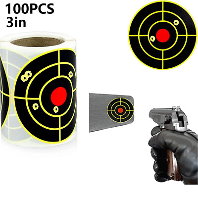 #ad 100x3quot; Shooting Target Self Adhesive Splatter Reactive Paper Target Stickers $6.79