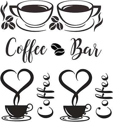 #ad #ad 3 PCS Coffee Wall Decor Sticker Coffee Signs for Coffee Bar Kitchen Wall Sticker $6.99