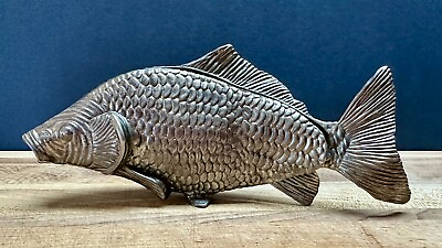 #ad Vintage Koi Fish Napkin Letter Holder Silver Plated Metal 9quot; Home Lake Decor $22.50