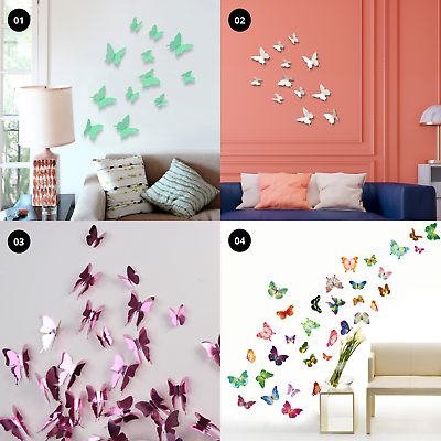 #ad #ad Spring Colorful 3D Butterflies Kids Wall Sticker Self Adhesive Nursery Decor DIY $11.95