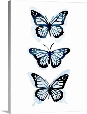 #ad Blue Butterfly Trio I Canvas Wall Art Print Childrens Home Decor $329.99