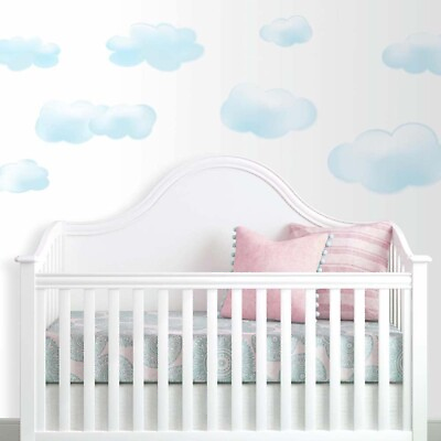 #ad Roommates BLUE CLOUDS 19 Big Wall Decals Baby Nursery Kids Room Decor Stickers $15.99