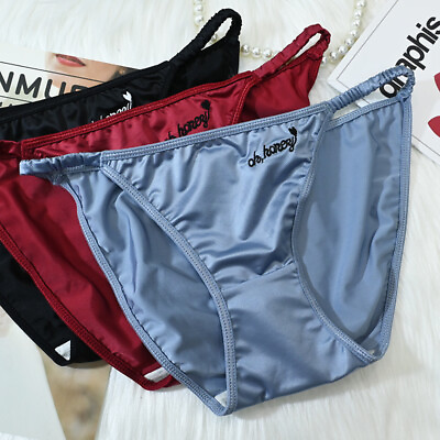 #ad Set Of 6pcs Womens Sexy String Bikinis Panties Satin Panty Packs Underwear Brief $22.99