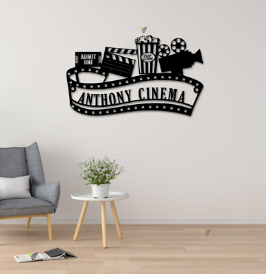 #ad Custom Home Cinema Sign Home Theatre Sign Theater Room Decor Gift for Movie $67.19