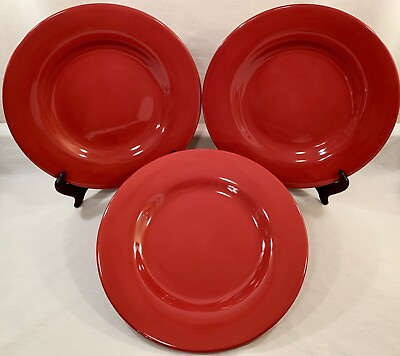 #ad Lot Of 3 Retired Target Home SANGRIA RED American Simplicity 11.5” Dinner Plate $49.95