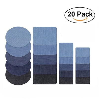 #ad #ad 5 Colors DIY Iron on Denim Fabric Patches for Clothing Jeans Repair Kit 20pcs $5.40