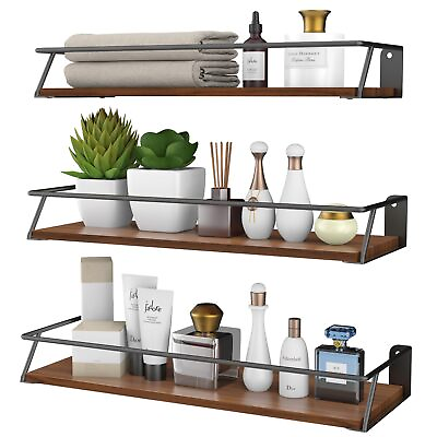 #ad Floating Shelves for Wall Home Decor Storage Wood Shelf for Wall Storage 3 Se... $32.36