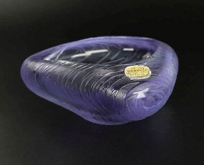 #ad Vintage Bohemian Czech Art Design purple Glass Cigar Ashtray $199.00