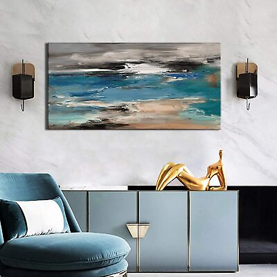 #ad Handmade Abstract Canvas Wall Art for Living Room Bedroom Modern Painting $99.90