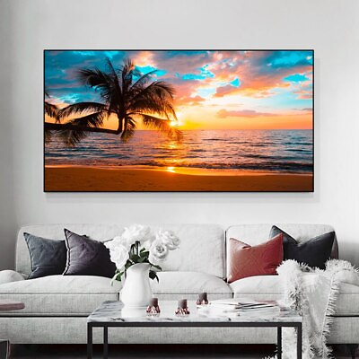 #ad Sea Beach Canvas Painting Wall Poster Landscape Canvas Wall Art Printed Painting $22.55