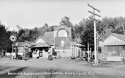 #ad Gridleys Restaurant Gas Station Cabins Otter Lake New York NY Reprint Postcard $4.99