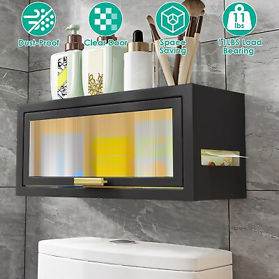 #ad Bathroom Over The Toilet Wall Cabinet Space Saving Storage Cabinet Magnetic Door $38.41
